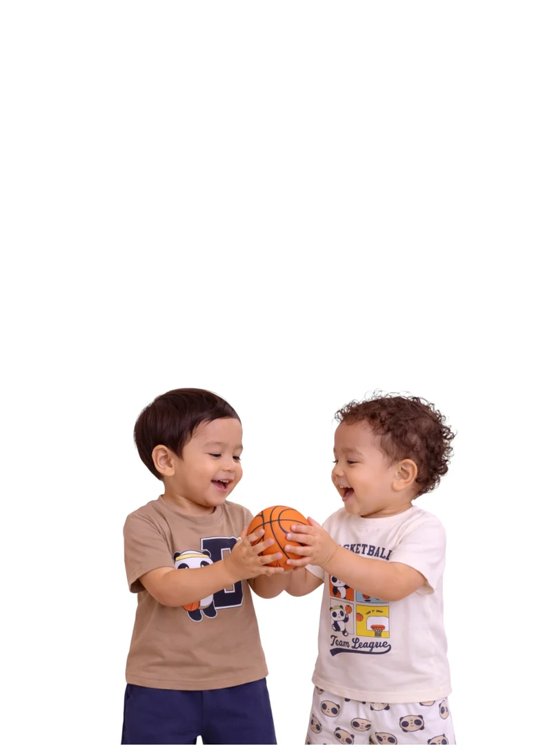 فكتور اند جين Boys Sports Print Cotton T-Shirt & Shorts Set – Summer Daywear